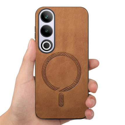 For OnePlus Nord CE4 5G / OnePlus Ace 3V 5G Leather Back Case Compatible with MagSafe Skin-touch Phone Cover