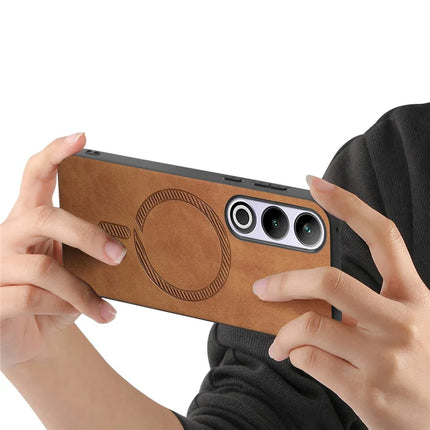 For OnePlus Nord CE4 5G / OnePlus Ace 3V 5G Leather Back Case Compatible with MagSafe Skin-touch Phone Cover