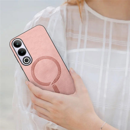 For OnePlus Nord CE4 5G / OnePlus Ace 3V 5G Leather Back Case Compatible with MagSafe Skin-touch Phone Cover