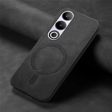 For OnePlus Nord CE4 5G / OnePlus Ace 3V 5G Leather Back Case Compatible with MagSafe Skin-touch Phone Cover