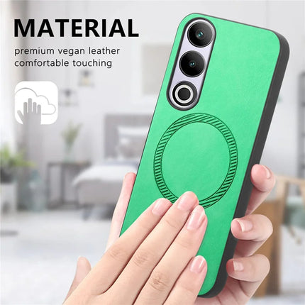 For OnePlus Nord CE4 5G / OnePlus Ace 3V 5G Leather Back Case Compatible with MagSafe Skin-touch Phone Cover