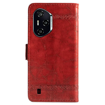 For Honor 300 Pro Leather Case Flower Imprint Wallet Phone Cover with Side Buckle