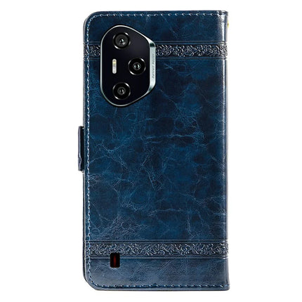 For Honor 300 Pro Leather Case Flower Imprint Wallet Phone Cover with Side Buckle