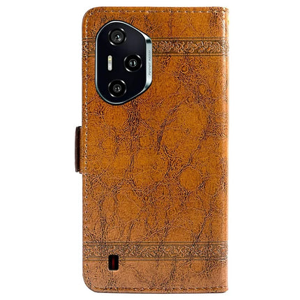 For Honor 300 Pro Leather Case Flower Imprint Wallet Phone Cover with Side Buckle
