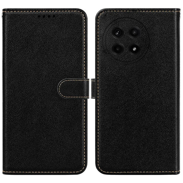 For OnePlus Ace 5 5G / Ace 5 Pro 5G Leather Case Litchi Texture Wallet RFID Blocking Phone Cover - Black