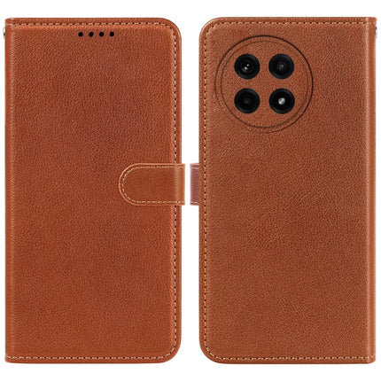 For OnePlus Ace 5 5G / Ace 5 Pro 5G Leather Case Litchi Texture Wallet RFID Blocking Phone Cover - Brown