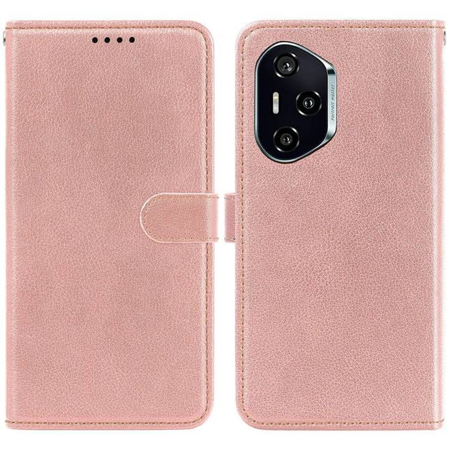 For Honor 300 Pro Leather Case Litchi Texture Wallet RFID Blocking Phone Cover - Rose Gold