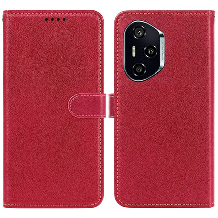 For Honor 300 Pro Leather Case Litchi Texture Wallet RFID Blocking Phone Cover - Red