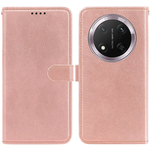 For Honor Magic7 Lite 5G / X9c 5G / X60 Pro 5G Leather Case Litchi Texture Wallet RFID Blocking Phone Cover - Rose Gold