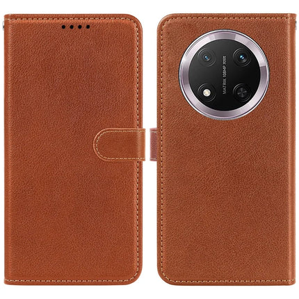 For Honor Magic7 Lite 5G / X9c 5G / X60 Pro 5G Leather Case Litchi Texture Wallet RFID Blocking Phone Cover - Brown