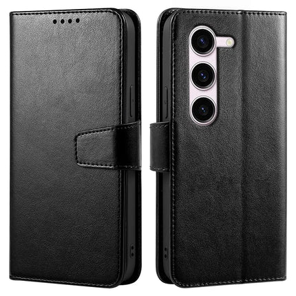 For Samsung Galaxy S23 Case Stand Card Holder Wallet Leather Phone Cover - Black