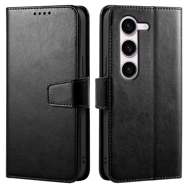 For Samsung Galaxy S23 Case Stand Card Holder Wallet Leather Phone Cover - Black