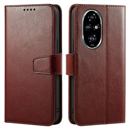 For Honor Honor 200 Pro 5G Case Stand Card Holder Wallet Leather Phone Cover - Brown