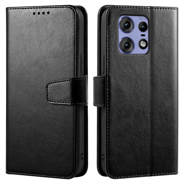 For Motorola Edge 50 Pro 5G Case Stand Card Holder Wallet Leather Phone Cover - Black
