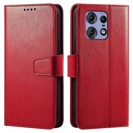For Motorola Edge 50 Pro 5G Case Stand Card Holder Wallet Leather Phone Cover - Red