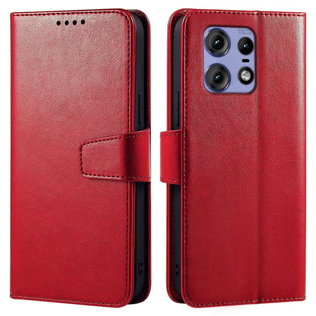 For Motorola Edge 50 Pro 5G Case Stand Card Holder Wallet Leather Phone Cover - Red