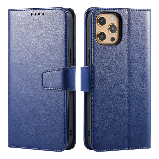 For iPhone 13 Pro Max Case Stand Card Holder Wallet Leather Phone Cover - Blue