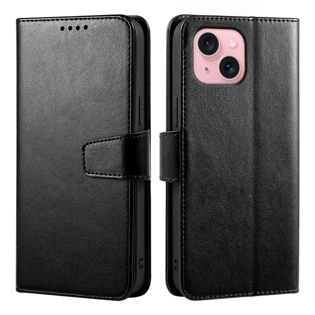 For iPhone 14 Case Stand Card Holder Wallet Leather Phone Cover - Black