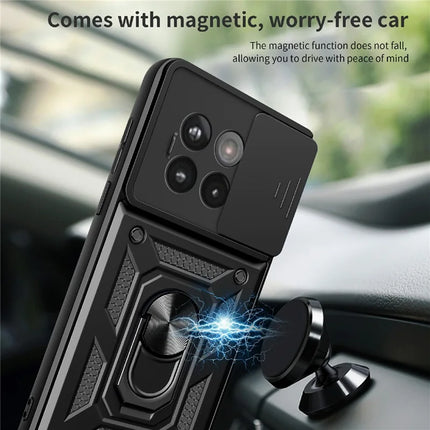 Phone Case For OnePlus 13R 5G  /  Ace 5 Pro 5G  /  Ace 5 5G PC + TPU Kickstand Phone Cover with Slide Camera Lid