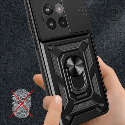 Phone Case For OnePlus 13R 5G  /  Ace 5 Pro 5G  /  Ace 5 5G PC + TPU Kickstand Phone Cover with Slide Camera Lid