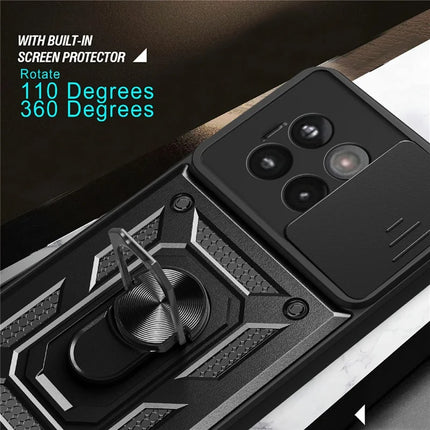 Phone Case For OnePlus 13R 5G  /  Ace 5 Pro 5G  /  Ace 5 5G PC + TPU Kickstand Phone Cover with Slide Camera Lid