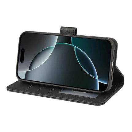 For iPhone 16 Pro Leather Case Wallet Stand Magnetic Closure Phone Cover