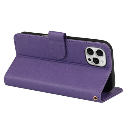 For iPhone 16 Pro Leather Case Wallet Stand Magnetic Closure Phone Cover
