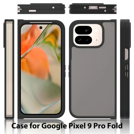 For Google Pixel 9 Pro Fold 5G Case Skin Touch TPU Frame Acrylic Back Phone Cover