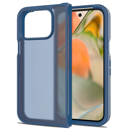 For Google Pixel 9 Pro Fold 5G Case Skin Touch TPU Frame Acrylic Back Phone Cover - Blue