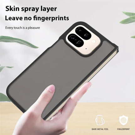 For Google Pixel 9 Pro Fold 5G Case Skin Touch TPU Frame Acrylic Back Phone Cover