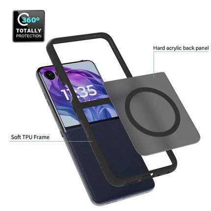 For Motorola Razr 50 Ultra 5G / Razr+ 2024 5G Case Compatible with MagSafe TPU Frame Acrylic Back Phone Cover Skin Touch