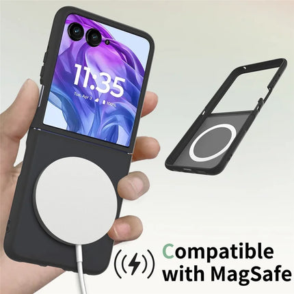 For Motorola Razr 50 Ultra 5G / Razr+ 2024 5G Case Compatible with MagSafe TPU Frame Acrylic Back Phone Cover Skin Touch