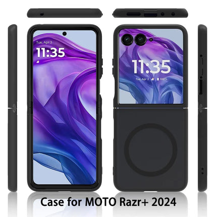 For Motorola Razr 50 Ultra 5G / Razr+ 2024 5G Case Compatible with MagSafe TPU Frame Acrylic Back Phone Cover Skin Touch