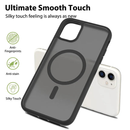 For iPhone 11 / XR Case Compatible with MagSafe TPU Frame Acrylic Back Phone Cover Skin Touch