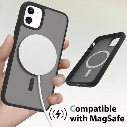 For iPhone 11 / XR Case Compatible with MagSafe TPU Frame Acrylic Back Phone Cover Skin Touch