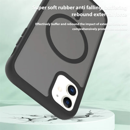 For iPhone 11 / XR Case Compatible with MagSafe TPU Frame Acrylic Back Phone Cover Skin Touch