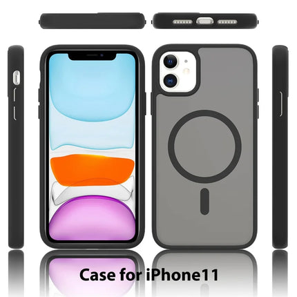 For iPhone 11 / XR Case Compatible with MagSafe TPU Frame Acrylic Back Phone Cover Skin Touch