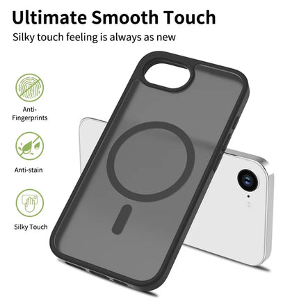 For iPhone 16e Case Compatible with MagSafe TPU Frame Acrylic Back Phone Cover Skin Touch