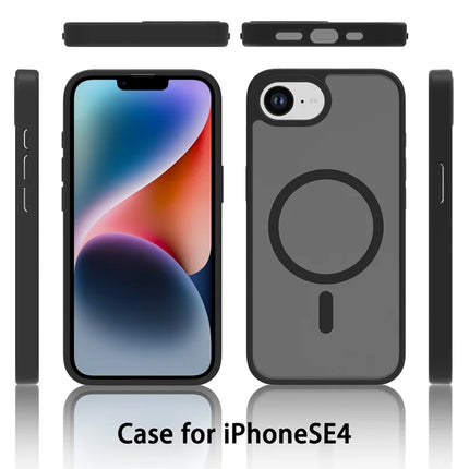 For iPhone 16e Case Compatible with MagSafe TPU Frame Acrylic Back Phone Cover Skin Touch