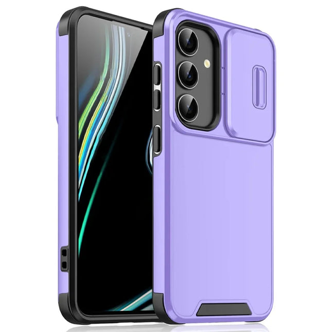 For Samsung Galaxy A16 5G  /  4G Case PC + TPU Shell with Slide Camera Phone Cover - Purple