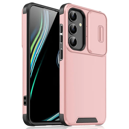 For Samsung Galaxy A16 5G  /  4G Case PC + TPU Shell with Slide Camera Phone Cover - Pink