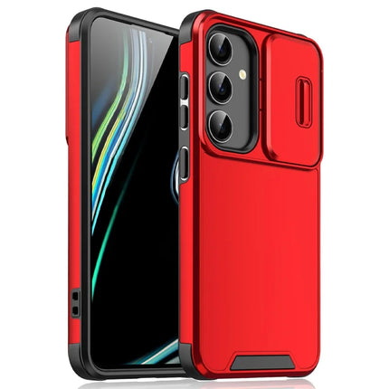 For Samsung Galaxy A16 5G  /  4G Case PC + TPU Shell with Slide Camera Phone Cover - Red