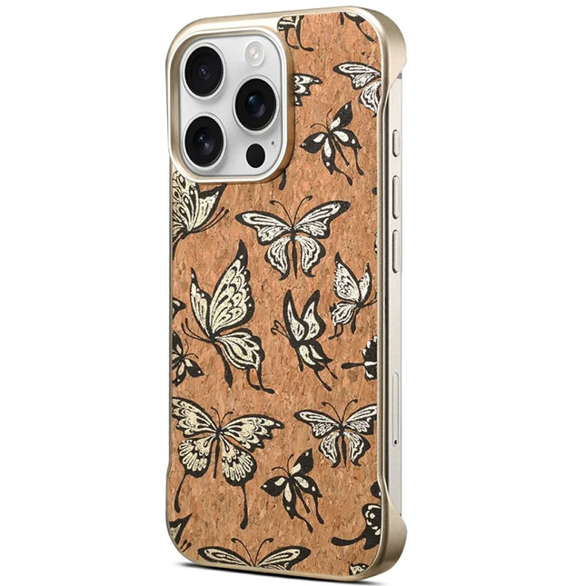A18 For iPhone 16 Pro Invisible Magnetic Case Compatible with MagSafe PC Baked Paint Phone Back Cover - Golden Butterfly