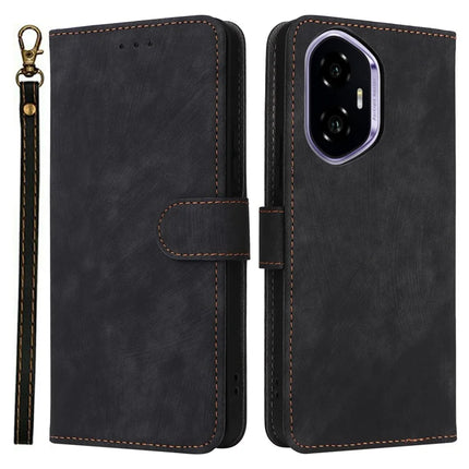 For Honor 300 Wallet Case RFID Blocking PU Leather Cover Stand View - Black