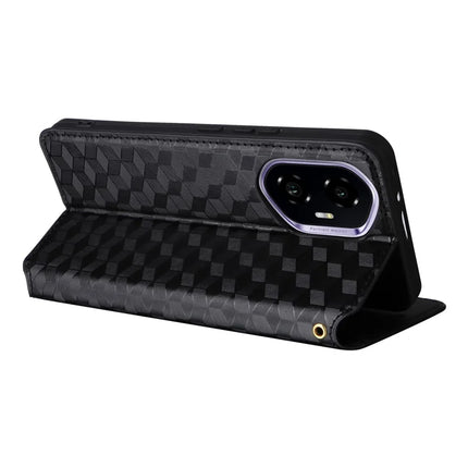 For Honor 300 Wallet Case Rhombus Imprinted Leather Phone Cover
