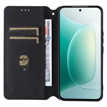 For Honor 300 Wallet Case Rhombus Imprinted Leather Phone Cover