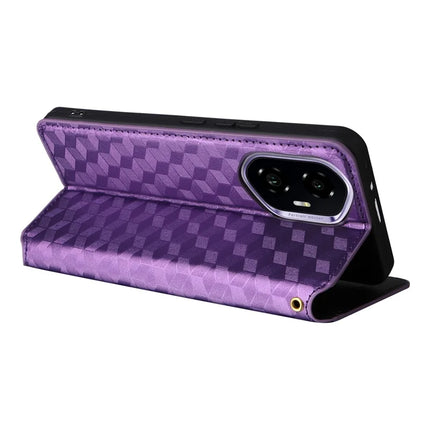 For Honor 300 Wallet Case Rhombus Imprinted Leather Phone Cover