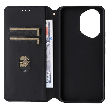 For Honor 300 Wallet Case Rhombus Imprinted Leather Phone Cover