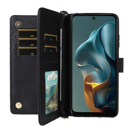 For Motorola Moto G05 4G  /  E15 4G Wallet Case with Shoulder Strap Leather Phone Cover