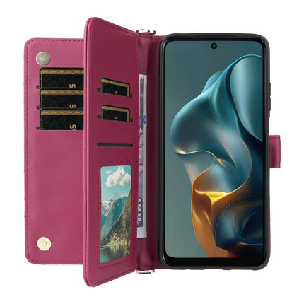 For Motorola Moto G05 4G  /  E15 4G Wallet Case with Shoulder Strap Leather Phone Cover